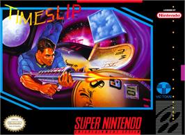 Box cover for Time Slip on the Nintendo SNES.